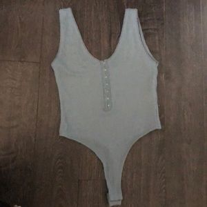 3/$20 Dusty blue ribbed bodysuit
